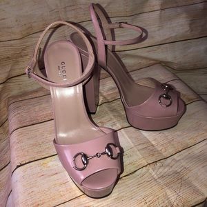Gucci Pink Heeled Sandals